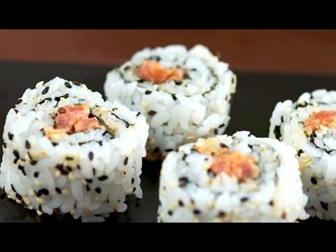 How to roll sushi with rice on outside